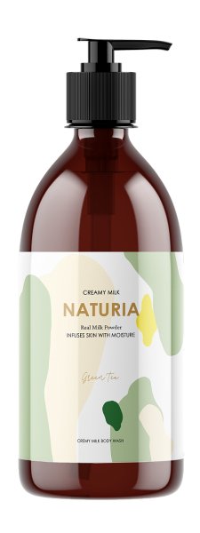 [NATURIA] Гель для душа ЗЕЛЕНЫЙ ЧАЙ Creamy Milk Body Wash - Green tea, 750 мл