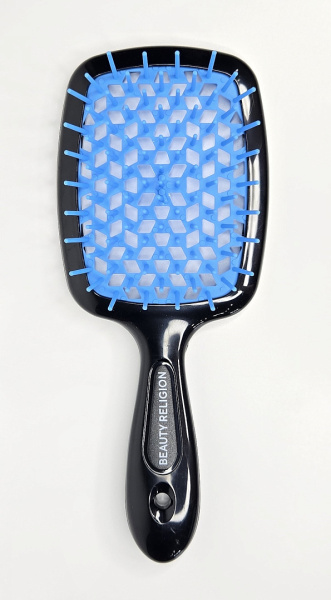 [BEAUTY RELIGION] Расческа для волос Superbrush the Original Italian Design, цвет чёрный/лазурный