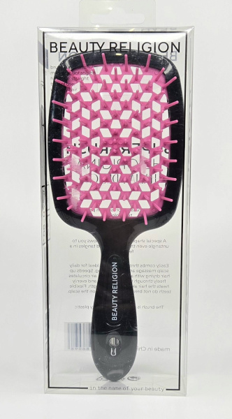 [BEAUTY RELIGION] Расческа для волос Superbrush the Original Italian Design, цвет чёрный/розовый