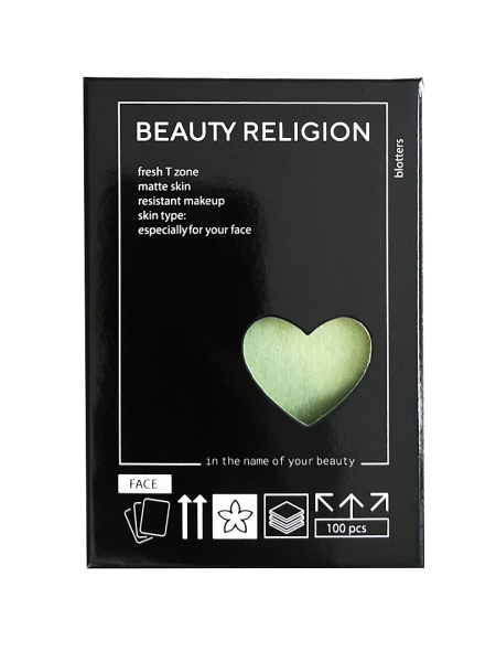 [BEAUTY RELIGION] Салфетки для лица матирующие Blotters sheet, 100 шт*1 уп